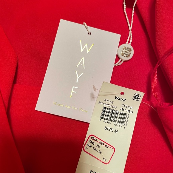 WAYF One-shoulder Red Dress - Picture 4 of 4